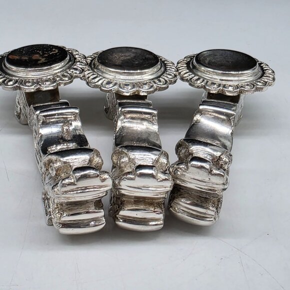 Japanese Porcelain Spoons With Silverplated Dragon Rest Design Set of 3 - Picture 7 of 9